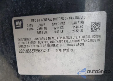 2014 Cadillac Xts Luxury Collection z USA, uszkodzony, nr VIN 2G61N5S3XE9321294